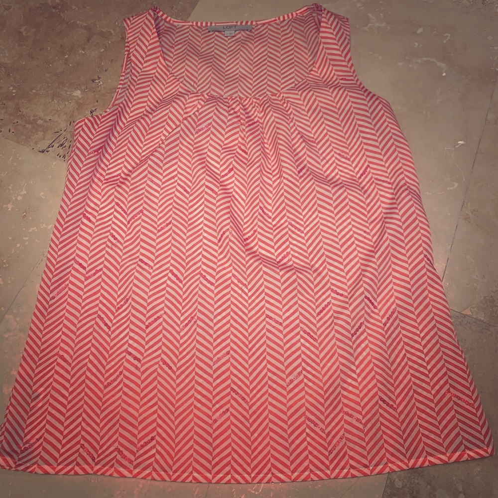 Loft size small dressy orange chevron shirt